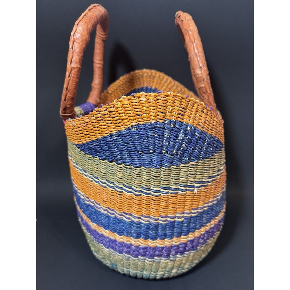 African Bolga Basket U Shopper Tote Basket - Picture 4 of 16
